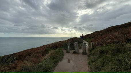 Ancient stones on cliff path